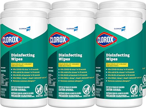 CloroxPro Disinfecting Wipes, Fresh Scent, 75 Wipes Per Tub, Box Of 6 Tubs