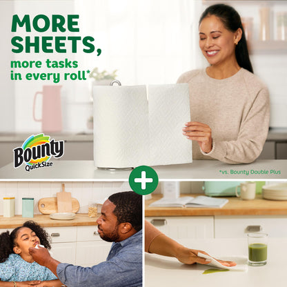 Bounty Quick Size Paper Towels, White, 8 Family Rolls = 20 Regular Rolls